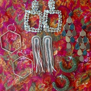 Glam Statement Earrings Lot of 5